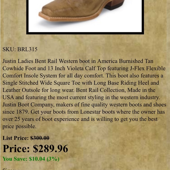 ustin Bent Rail Western Cowgirl Boot with America Burnished Tan and pink - Picture 5 of 12